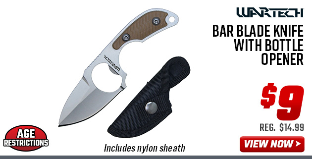 Wartech Bar Blade Knife with Bottle Opener