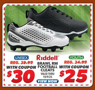Riddell Brawl RM Unisex or Youth Football Cleats