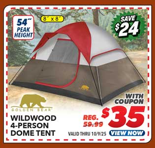 Golden Bear Wildwood 4-Person Dome Tent