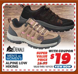 Denali Alpine Low Men's or Women's Hiking Shoes