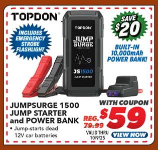 TOPDON USA JumpSurge 1500 Jump Starter and Power Bank