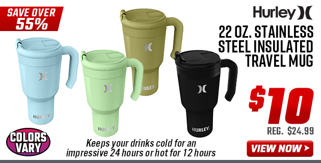Hurley 22 oz. Stainless Steel Insulated Travel Mug