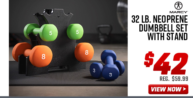 Marcy 32 lb. Neoprene Dumbbell Set with Stand
