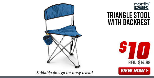 North Pak Triangle Stool with Backrest