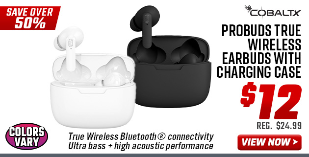 Cobaltx Probuds True Wireless Earbuds with Charging Case