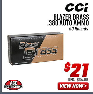 CCI Blazer Brass .380 Auto Ammo