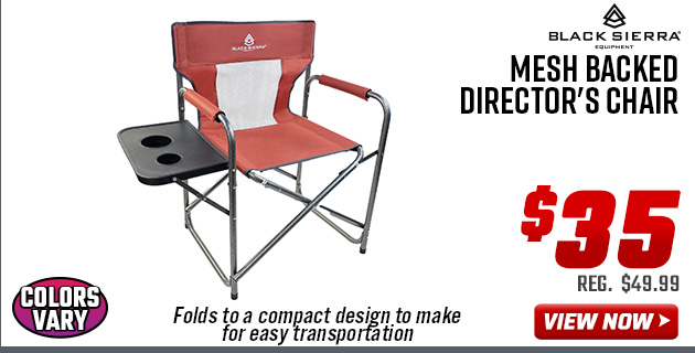 Black Sierra Mesh Backed Director's Chair