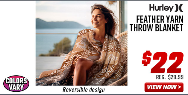 Hurley Feather Yarn Throw Blanket