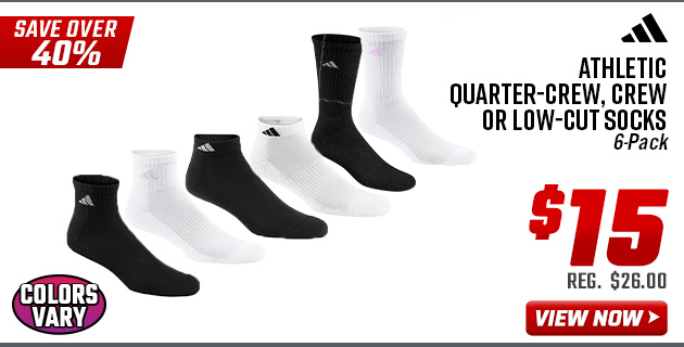 adidas Athletic Quarter-Crew, Crew or Low-Cut Socks