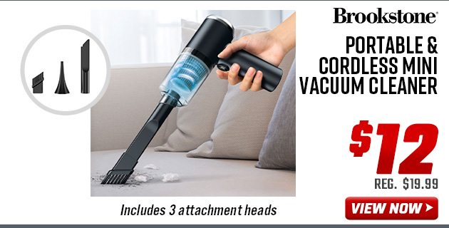 Brookstone Portable & Cordless Mini Vacuum Cleaner