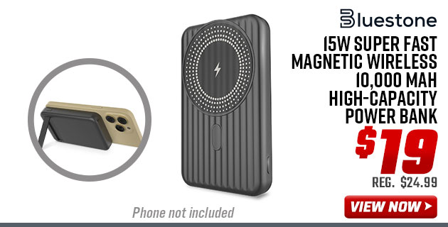 Bluestone 15w Super Fast Magnetic Wireless 10,000 mAh High-Capacity Power Bank