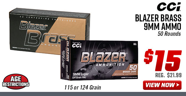 CCI Blazer Brass 9MM Ammo