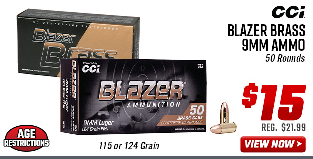CCI Blazer Brass 9mm Ammo