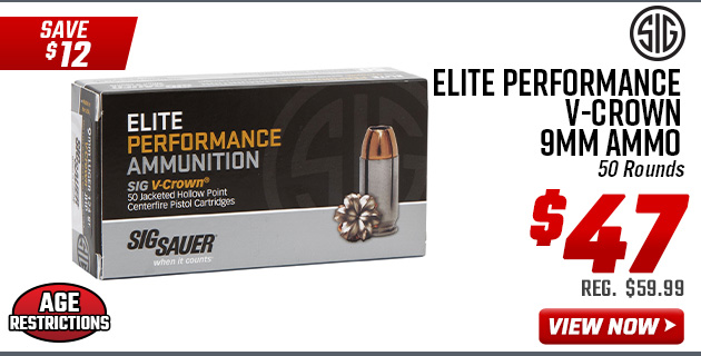 Sig Sauer Elite Performance V-Crown 9mm Ammo