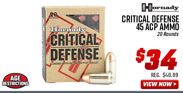 Hornady Critical Defense 45 ACP Ammo