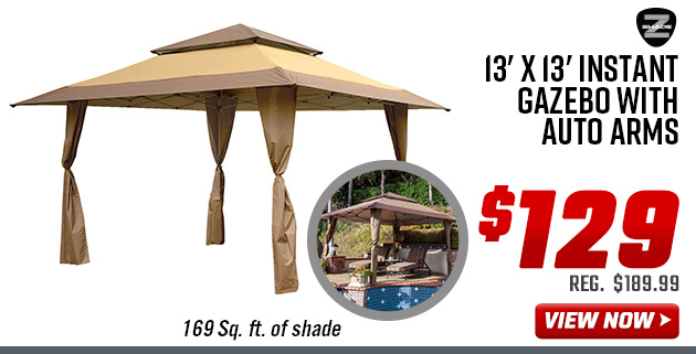 Z-Shade 13' x 13' Instant Gazebo with Auto Arms