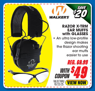 Walkers Game Ear Razor X-TRM Ear Muffs with Glasses