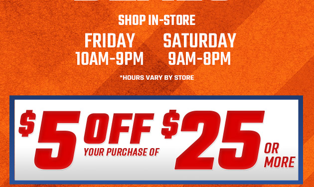 $5 off $25. Exclusions apply. Use code E251017