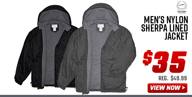 Victory Sportswear Men's Nylon Sherpa Lined Jacket