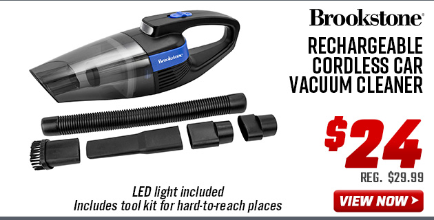 Brookstone Rechargeable Cordless Car Vacuum Cleaner