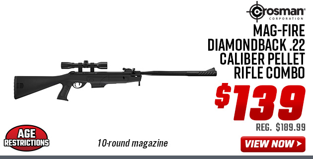 Crosman Mag-Fire Diamondback .22 Caliber Pellet Rifle Combo