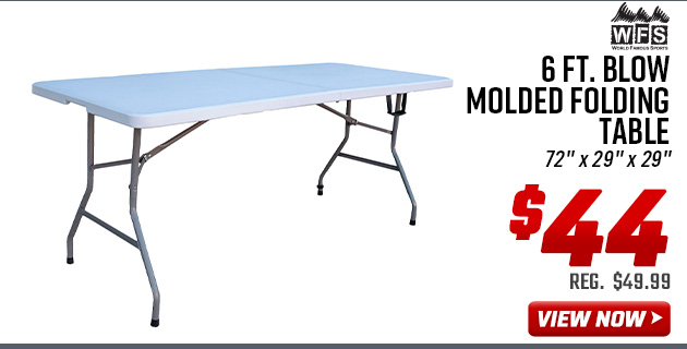 World Famous Sports 6 Ft. Blow Molded Folding Table