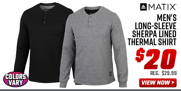 Matix Men's Long-Sleeve Sherpa Lined Thermal Shirt