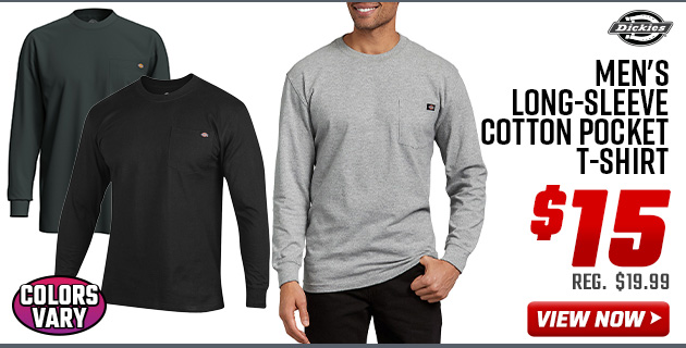 Dickies Men's Long-Sleeve Cotton Pocket T-Shirt