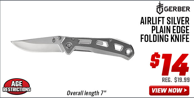 Gerber Airlift Silver Plain Edge Folding Knife