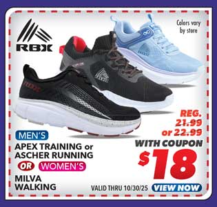 RBX Apex Men's Training or Ascher Running or Women's Milva Walking Shoes