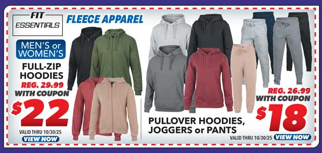 Fit Essentials Men's or Women's Fleece Apparel