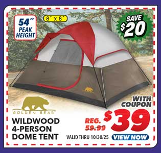 Golden Bear Wildwood 4-Person Dome Tent