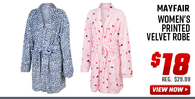 Mayfair Women's Printed Velvet Robe