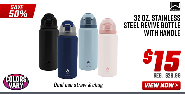 Wellness 32 oz. Stainless Steel Revive Bottle with Handle