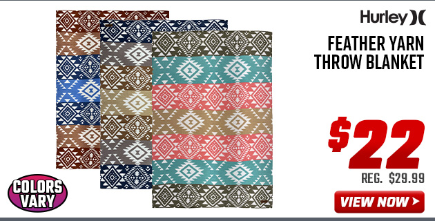 Hurley Feather Yarn Throw Blanket