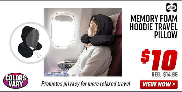 Sealy Memory Foam Hoodie Travel Pillow
