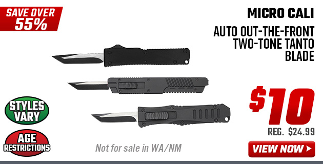 Micro Cali Auto Out-The-Front Two-Tone Tanto Blade