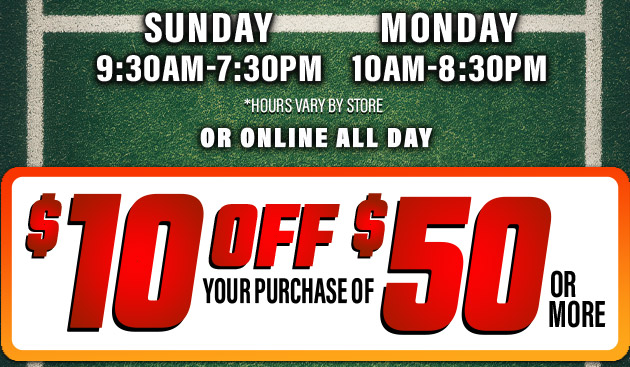 $10 off $50. Exclusions apply. Use code E251026