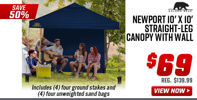 Golden Bear Newport 10' x 10' Straight-Leg Canopy with Wall