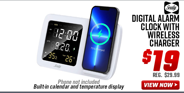 Sealy Digital Alarm Clock with Wireless Charger
