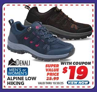 Denali Alpine Low Men's or Women's Hiking Shoes
