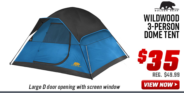 Golden Bear Wildwood 3-Person Dome Tent