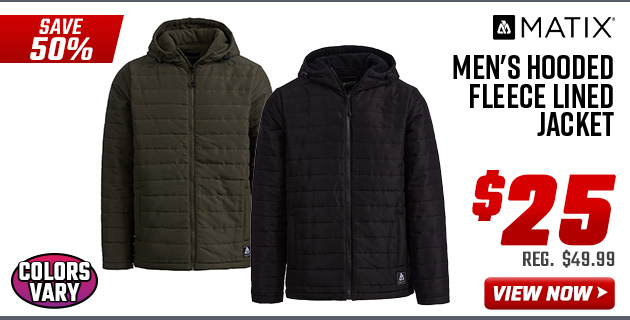 Matix Men's Hooded Fleece Lined Jacket