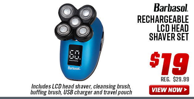 Barbasol Rechargeable LCD Head Shaver Set