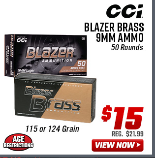 CCI Blazer Brass 9MM Ammo