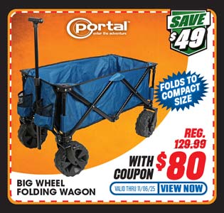 Portal Big Wheel Folding Wagon