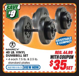 Marcy Club 40 lb. Vinyl Dumbbell Set