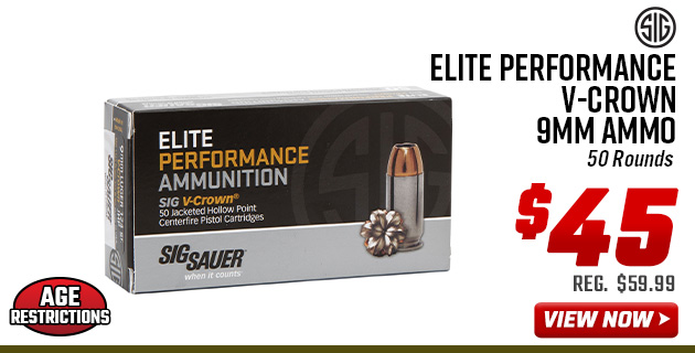 Sig Sauer Elite Performance V-Crown 9mm Ammo