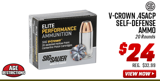Sig Sauer V-Crown .45ACP Self-Defense Ammo