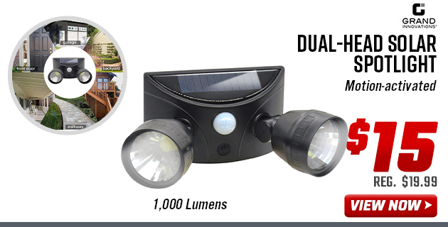 Grand Innovations Dual-Head Solar Spotlight